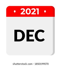December calendar icon, vector illustration.
