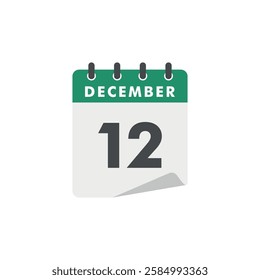December Calendar Icon Vector Template