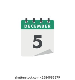 December Calendar Icon Vector Template