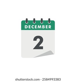 December Calendar Icon Vector Template