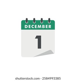 December Calendar Icon Vector Template