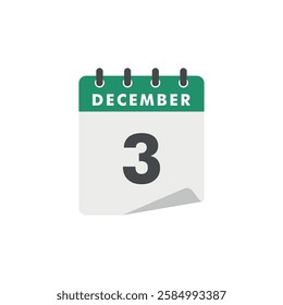 December Calendar Icon Vector Template