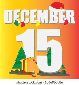 December calendar illustration, complete with decorations