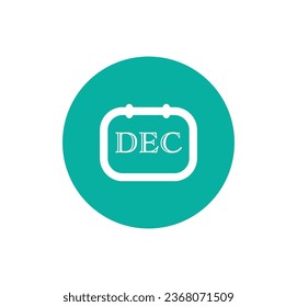 Icono de la página del calendario de diciembre. símbolo de enlace de calendario de ilustración vectorial 
