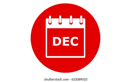 december calendar red vector icon