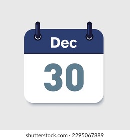 Icono vectorial del símbolo del calendario de diciembre.Administración de tiempo. Icono de vacaciones. Icono de fecha límite. elementos UI. Planificación.
