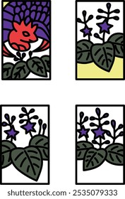 December color mini hanafuda icon set