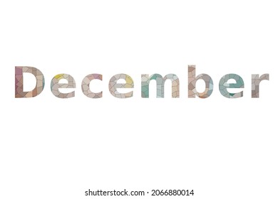 December. Colorful Typography Text Banner. Vector The Word December