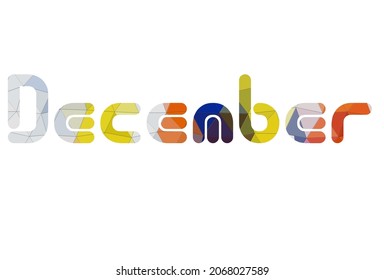 December Colorful Typography Text Banner Vector Stock Vector (Royalty ...