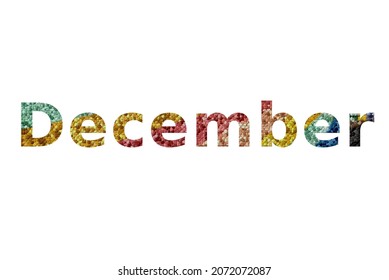 December Colorful Typography Text Banner Vector Stock Vector (Royalty ...