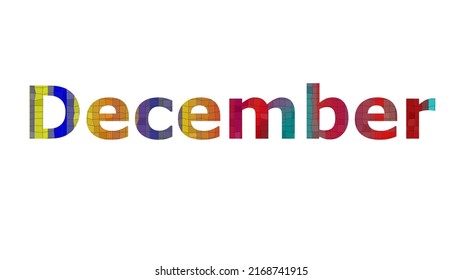 December Colorful Typography Text Banner Vector Stock Vector (Royalty ...