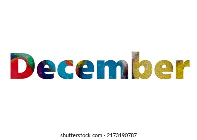 December Colorful Typography Text Banner Vector Stock Vector (Royalty ...