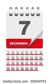 December daily calendar icon set
