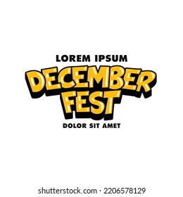 December Fest party banner vector of festival event poster clipart