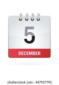 December Five. Calendar Icon