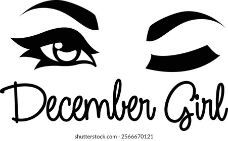 December Girl Winking with one eye shut