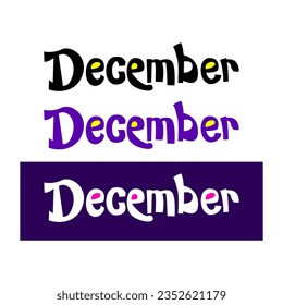 DECEMBER hand drawn lettering text