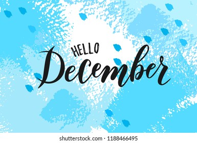 December Hand Lettering Text. Vector Illustration As Poster, Banner, Postcard, Greeting Card, Invitation Template. Concept December Advertising