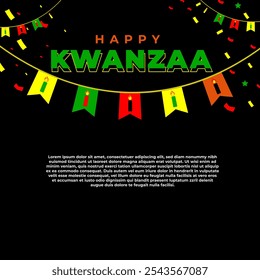 Dezembro é modelo de fundo Kwanzaa feliz. Conceito de férias. 