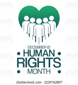 December is Human Rights Month. Vector illustration. Holiday poster