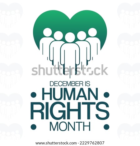 December is Human Rights Month. Vector illustration. Holiday poster