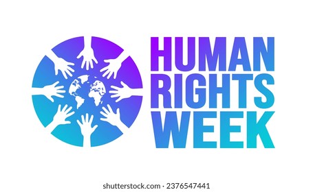 December is Human Rights Week background template. Holiday concept. background, banner, placard, card, and poster design template with text inscription and standard color. vector illustration.
