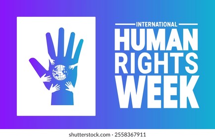 December is Human Rights Week . Holiday concept. suitable for placard, background, Greeting Card, Poster design template with text inscription, standard Social Media Post.