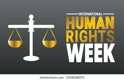 December is Human Rights Week . Holiday concept. suitable for placard, background, Greeting Card, Poster design template with text inscription, standard Social Media Post.