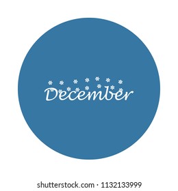 December icon. Element of name of month icons for mobile concept and web apps. Badge style December icon can be used for web and mobile apps