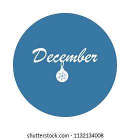 December icon. Element of name of month icons for mobile concept and web apps. Badge style December icon can be used for web and mobile apps