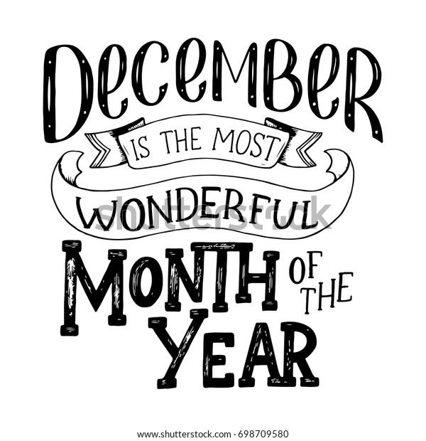 Citation Inspirante De Decembre Typographie Pour Image Vectorielle De Stock Libre De Droits