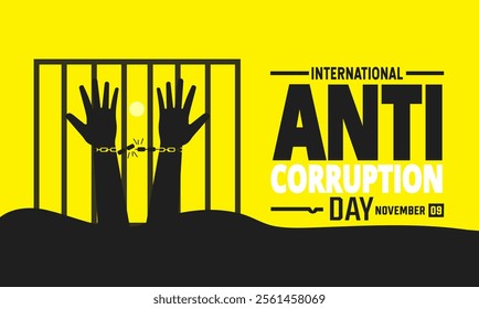 December is International anti corruption day Vector illustration. Holiday concept. suitable for placard, background, Greeting Card, Poster design template with text inscription, standard Social Media