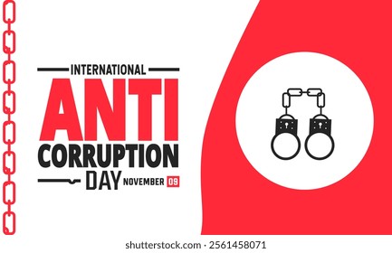 December is International anti corruption day Vector illustration. Holiday concept. suitable for placard, background, Greeting Card, Poster design template with text inscription, standard Social Media