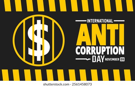 December is International anti corruption day Vector illustration. Holiday concept. suitable for placard, background, Greeting Card, Poster design template with text inscription, standard Social Media