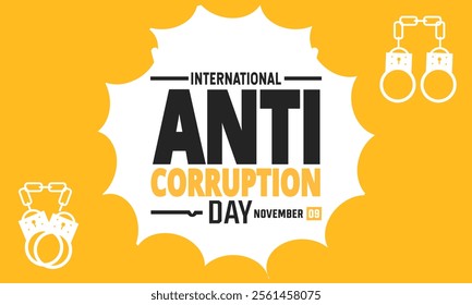 December is International anti corruption day Vector illustration. Holiday concept. suitable for placard, background, Greeting Card, Poster design template with text inscription, standard Social Media