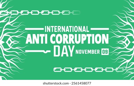 December is International anti corruption day Vector illustration. Holiday concept. suitable for placard, background, Greeting Card, Poster design template with text inscription, standard Social Media