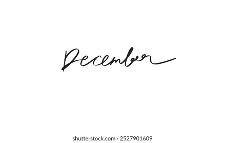 December month black dark color calligraphy hand written lettering merry christmas happy new year 2024 2025 2026 event winter season brush card snow calendar gift sale advertisement concept art xmas