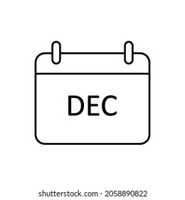 december month calendar line icon vector design, editable stroke line icon