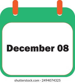 December Month Date 08 | Icon Design