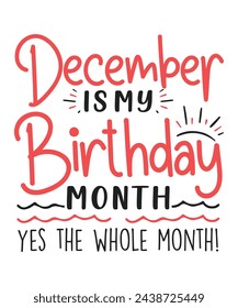 December is my birthday month design Happy birthday quote designs