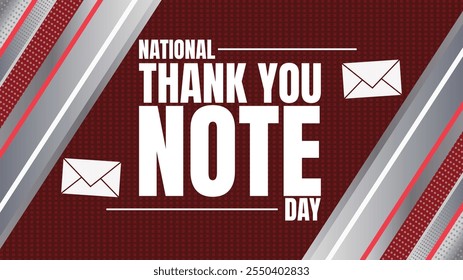 December is National Thank You Note Day background template. Holiday concept. background, banner, placard, card, and poster design template with text inscription and standard color