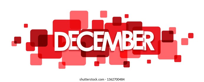 DECEMBER red typography banner