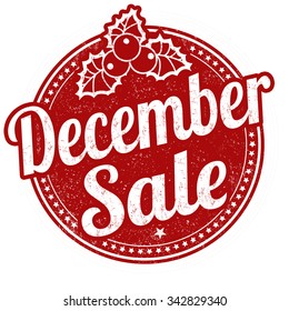 December Sale Grunge Rubber Stamp On White Background, Vector Illustration