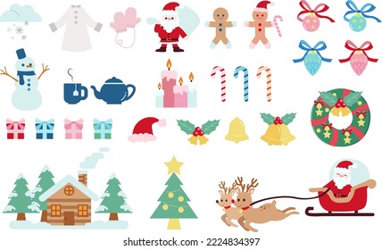 December Set of Christmas-related icons