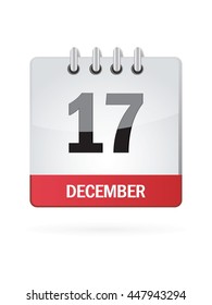 December Seventeen. Calendar Icon