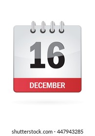 December Sixteen. Calendar Icon