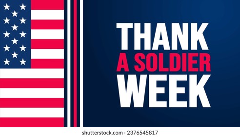 December is Thank a Soldier Week background template. Holiday concept. background, banner, placard, card, and poster design template with text inscription and standard color. vector illustration.

