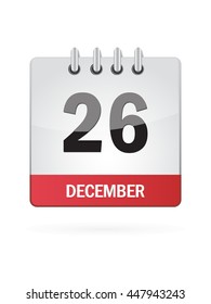 December Twenty Six. Calendar Icon
