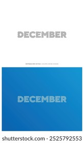 December typography editable colour,  Suitable for brand, business logo or calendar design. Eps 10 vector.