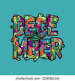 december typography vector illustration, typography letter december